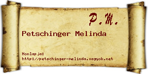 Petschinger Melinda névjegykártya