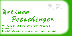 melinda petschinger business card